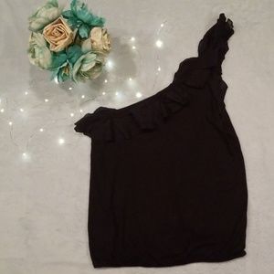 J. Crew One Shoulder Ruffle Tank